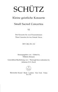 Short Sacred Concertos Book 4: Ihr Heiligen, lobsinget; Lobet den Herren; Herr, ich hoffe darauf (SW