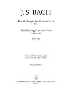 Brandenburg Concerto No.6 in B-flat major (BWV 1051) Viola I