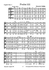 Psalm 122: Ich Freue Mich Des (SWV 26) Capell Chorus I