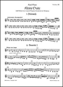 Little Suite on Dances from Leopold Mozart's Notebook for Wolfgang (Violin III)
