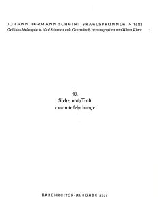 Siehe, nach Trost war mir sehr bange: Motet No.18 from Israelsbrünnlein