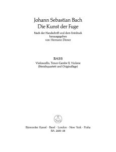 Art of Fugue (BWV 1080) (Cello/Double Bass)