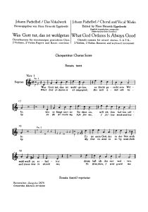 Was Gott Tut, Das Ist Wohlgetan (What God Ordains is Always Good) Choral Score
