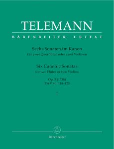 Six Canonic Sonatas for two Flutes or Violins Op.5 (TWV 40) Volume I (Playing Score)