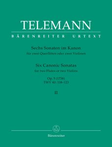 Six Canonic Sonatas for two Flutes or Violins Op.5 (TWV 40) Volume II (Playing Score)