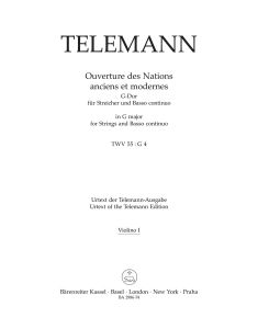 Overture Des Nations Anciens et Modernes (TWV 55: G4) Violin I