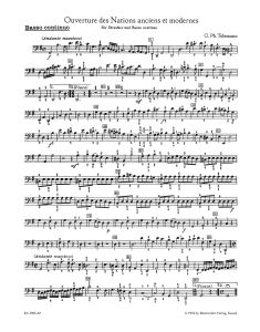 Overture Des Nations Anciens et Modernes (TWV 55: G4) Cello/Double Bass