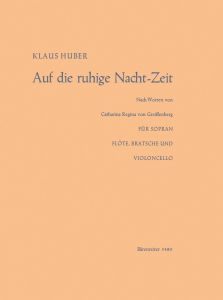 Auf die ruhige Nachtzeit for Soprano, Flute, Viola, Violoncello (Full Score)