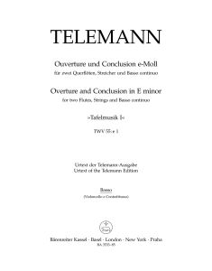 Overture and Conclusion for 2 Flutes, Strings & Basso continuo in E minor (TWV 55:e1) (Bass)
