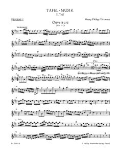 Overture and Conclusion in D major (TWV 55:D1) (Violin I)