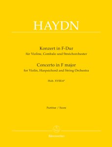 Concerto in F major for Violin, Harpsichord & String Orchestra (Hob.XVIII:6*) (Full Score)