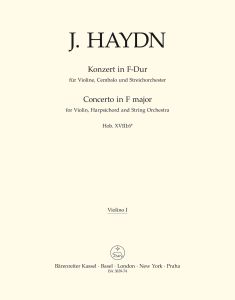 Concerto in F major for Violin, Harpsichord & String Orchestra (Hob.XVIII:6*) (Violin I)