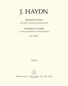 Concerto in F major for Violin, Harpsichord & String Orchestra (Hob.XVIII:6*) (Violin II)