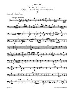 Concerto in F major for Violin, Harpsichord & String Orchestra (Hob.XVIII:6*) (Cello/Bass)