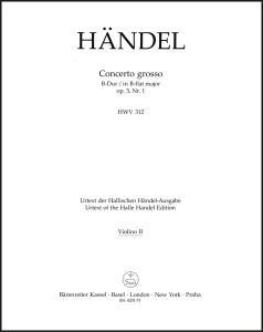 Concerto grosso in B-flat major Op.3/1 (HWV 312) (Violin II)