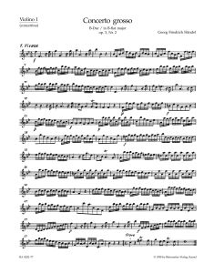Concerto grosso in B-flat major Op.3/2 (HWV 313) (Violin Solo I)