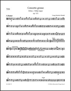 Concerto grosso in B-flat major Op.3/2 (HWV 313) (Viola)