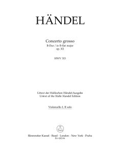 Concerto grosso in B-flat major Op.3/2 (HWV 313) (Cello solo I/II)