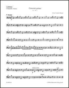 Concerto grosso in B-flat major Op.3/2 (HWV 313) (Cello/Bass)