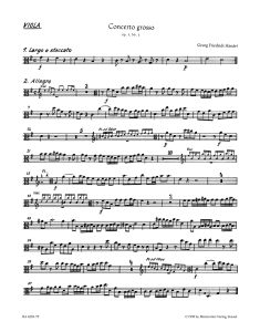 Concerto grosso in G major Op.3/3 (HWV 314) (Viola)