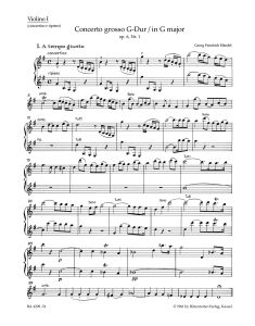 Concerto grosso in G major Op.6/1 (HWV 319) (Violin I)