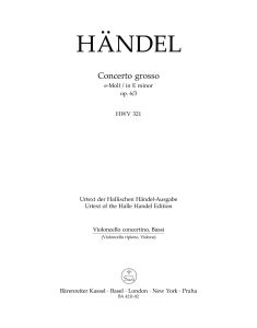 Concerto grosso in E minor Op.6/3 (HWV 321) (Cello/Bass)