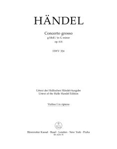Concerto grosso in G minor Op.6/6 (HWV 324) (Violin I)