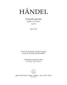 Concerto grosso in G minor Op.6/6 (HWV 324) (Cello/Bass)