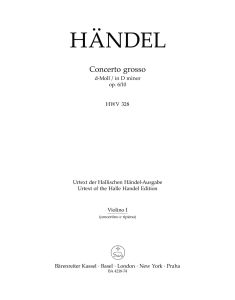 Concerto grosso in D minor Op.6/10 (HWV 328) (Violin I)