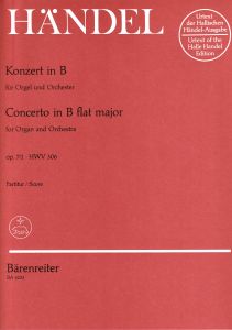 Concerto for Organ in B-flat major Op.7/1 (HWV 306) (Full Score, paperback)