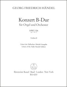 Concerto for Organ in B-flat major Op.7/1 (HWV 306) (Violin II)