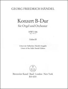 Concerto for Organ in B-flat major Op.7/1 (HWV 306) (Violin III)