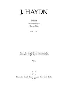 Mass in B-flat major (Theresa Mass) (Hob.XXII:12) (Viola)