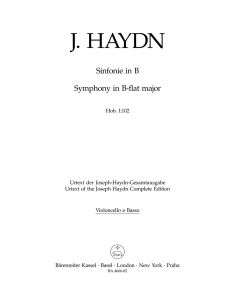 Symphony No.102 in B-flat major (Hob.I:102) (Cello/Bass)