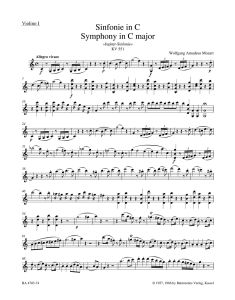 Symphony No.41 in C major (K.551) (Jupiter) (Violin I)