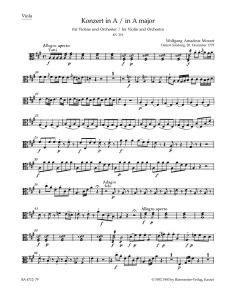 Concerto for Violin No.5 in A major (K.219) (Viola)