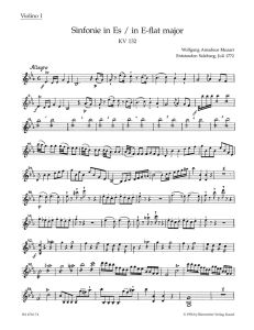 Symphony No.19 in E-flat major (K.132) (Violin I)