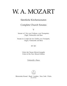 Church Sonatas Volume 5 (K.263) (Cello/Double Bass)