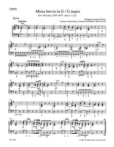 Missa brevis in G major (K.140) (Organ)