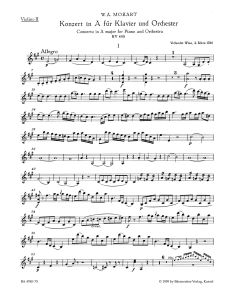 Concerto for Piano No.23 in A major (K.488) (Violin II)