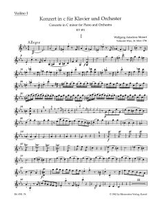 Concerto for Piano No.24 in C minor (K.491) (Violin I)