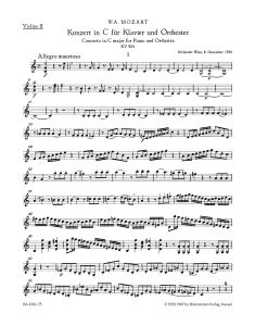 Concerto for Piano No.25 in C major (K.503) (Violin II)