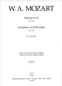Symphony No.26 in E-flat major (K.184) (Violin I)