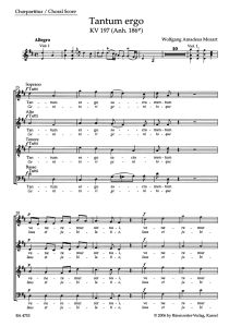 Tantum ergo in D major (K.197) (Choral Score)