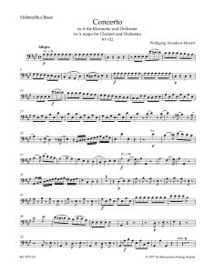 Concerto for Clarinet in A major (K.622) (Cello/Bass)