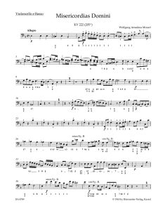 Misericordias Domini (K.222) (Cello/Bass)