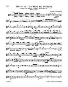 Concerto for Flute in D major (K.314) (Viola)