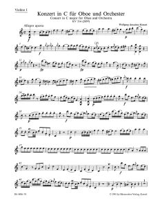 Concerto for Oboe in C major (K.314) (Violin I)