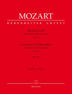 Concerto for Violin No.1 in B-flat major (K.207) (Full Score)
