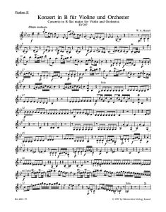 Concerto for Violin No.1 in B-flat major (K.207) (Violin II)